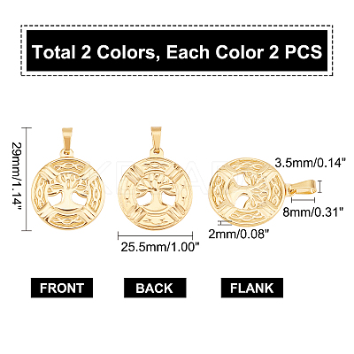 PVD Vacuum Plating 304 Stainless Steel Pendants STAS-UN0019-13-1