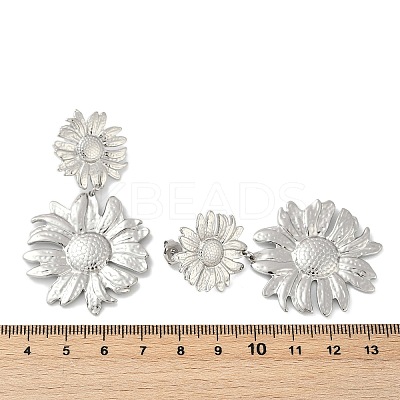 304 Stainless Steel Dangle Stud Earrings EJEW-G423-18P-1