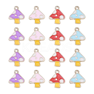 40Pcs 4 Colors Autumn Theme Alloy Enamel Charms ENAM-CJ0002-98-1