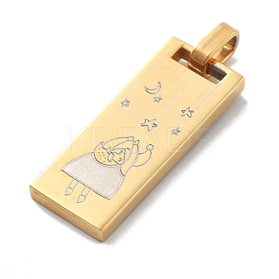 Christmas Ion Plating(IP) 304 Stainless Steel Pendants STAS-Z098-25G-1