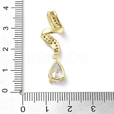 Brass Micro Pave Cubic Zirconia Pendants KK-F877-17G-1