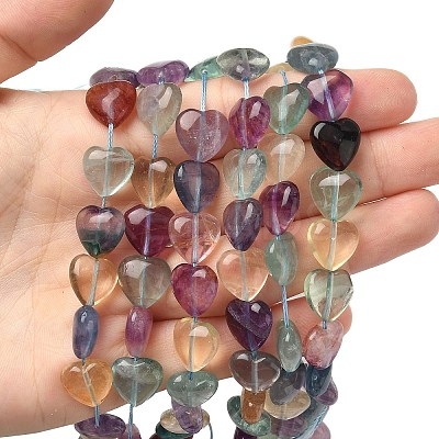 Natural Green Purple Yellow Fluorite Beads Strands G-NH0048-A01-01-1