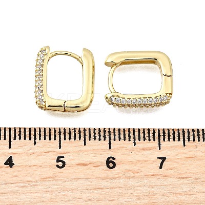 Brass Micro Pave Clear Cubic Zirconia Hoop Earrings EJEW-Z121-10G-1