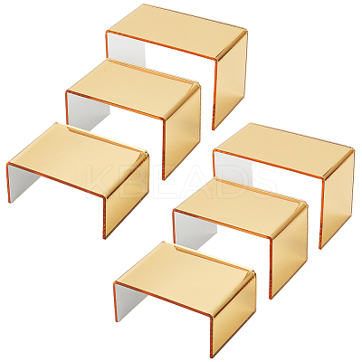 3 Sizes 3-Tier Mirror Style Acrylic Jewelry Display Riser Shelf ODIS-WH0025-116-1