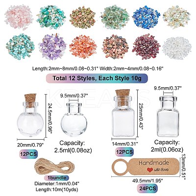 Mixed Stone Chip Beads DIY Wishing Bottle Making Kits DIY-PH0005-69-1
