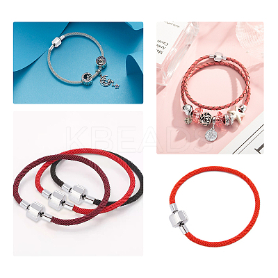 4Pcs 304 Stainless Steel European Clasps with Cord Ends STAS-DC0004-32-1
