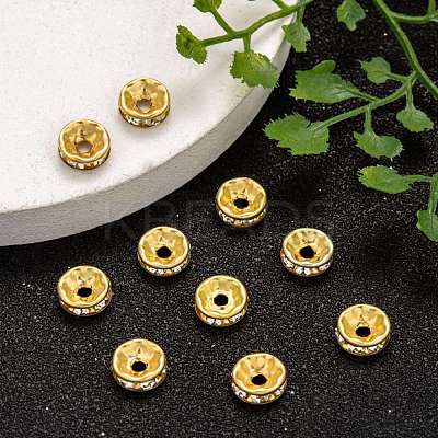 Iron Grade A Crystal Rhinestone Spacer Beads RB-A010-8MM-G-1