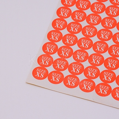 Size XS Clothing Size Round Sticker Labels DIY-WH0209-86F-1