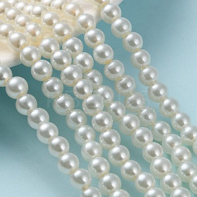 Baking Paint Pearlized Glass Pearl Round Bead Strands HY-Q003-6mm-02-1