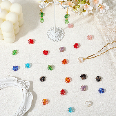 45Pcs 9 Colors Luminous Handmade Gold Foil Glass Beads Strands FOIL-PA0001-01-1