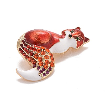 Rhinestone Fox Badge LS-JEWB-E013-05G-01-1