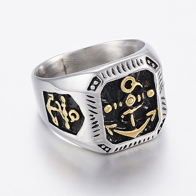 304 Stainless Steel Signet Rings for Men RJEW-H125-40SG-23mm-1