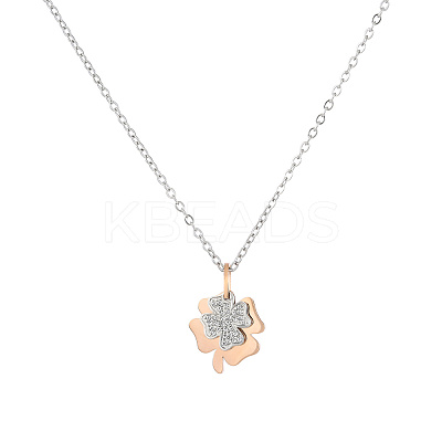 Heart Butterfly Clover Pendant Necklace UZ2087-3-1
