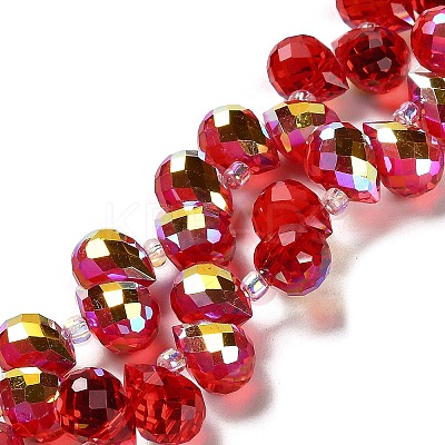 Electroplate Glass Beads Strands X-EGLA-D030-17F-1