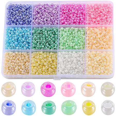 156G 12 Style 8/0 Glass Seed Beads SEED-SC0001-35A-1