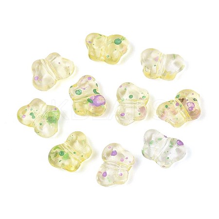 Spray Painted Transparent Acrylic Beads OACR-N149-01H-1