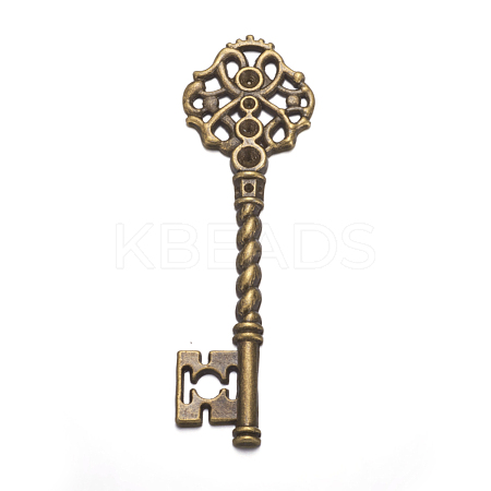 Key Tibetan Style Pendant Rhinestone Settings TIBEB-A101291-AB-LF-1