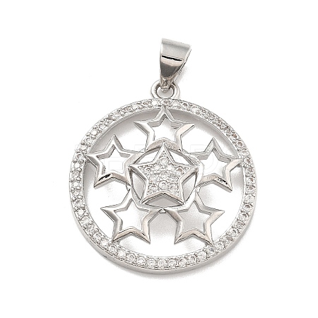 Rack Plating Brass Micro Pave Cubic Zirconia Pendants KK-D359-36P-1