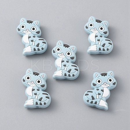 Cat Silicone Beads SIL-WH0002-86C-1