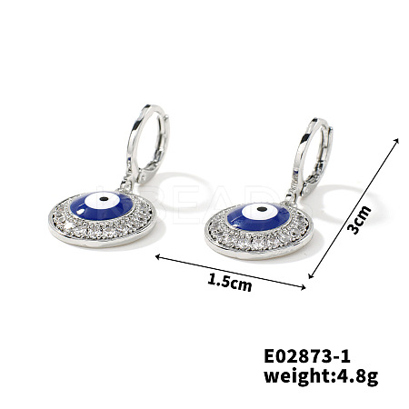 Hip-hop Fashion Copper & Micro Zirconia Hoop Earrings for Women BR3298-2-1