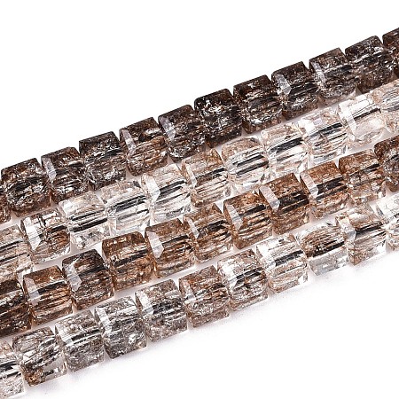 Crackle Transparent Glass Beads Strands GLAA-N062-6mm-01-1