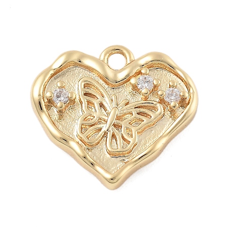 Brass Micro Pave Cubic Zirconia Pendants KK-D283-32G-01-1
