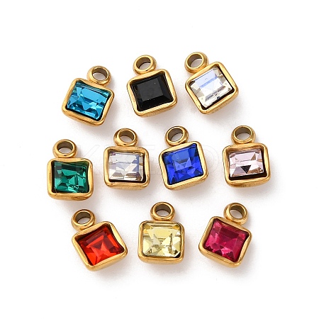 Ion Plating(IP) 304 Stainless Steel Rhinestone Pendants STAS-B090-02G-1