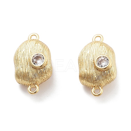 Brass Micro Pave Clear Cubic Zirconia Magnetic Clasps KK-C066-04G-1