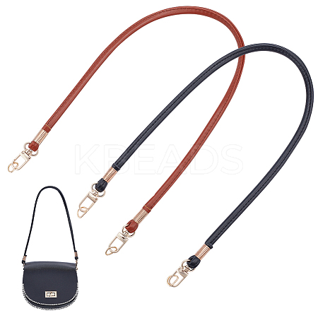 WADORN® 2Pcs 2 Colors PU Imitation Leather Bag Straps DIY-WR0002-07-1