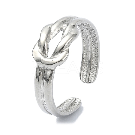 304 Stainless Steel Cuff Rings for Women RJEW-M019-61P-1