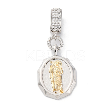 Brass Micro Pave Cubic Zirconia Pendants KK-S510-45GP-02-1