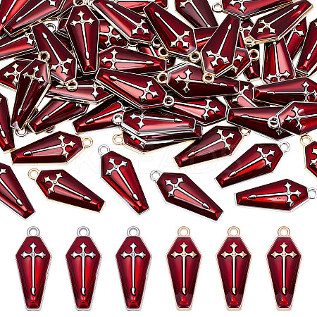 56pcs 2 Colors Halloween Theme Alloy Enamel Pendants ENAM-ME0001-41-1
