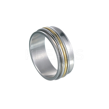 201 Stainless Steel Wide Band Rotating Finger Rings FS-WGEF0B4-15-1