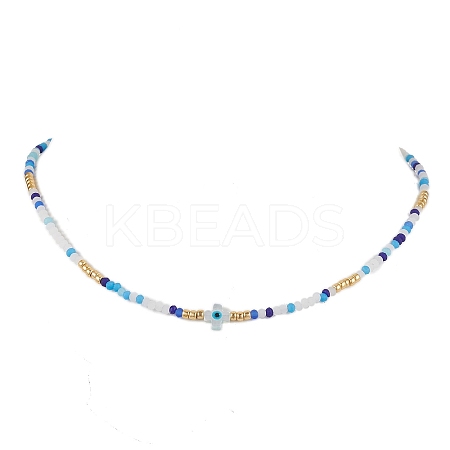 Glass Beaded Necklaces NJEW-JN04896-01-1