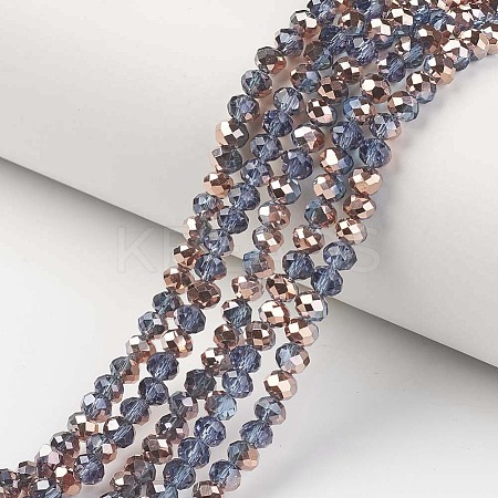 Electroplate Transparent Glass Beads Strands EGLA-A034-T2mm-N18-1
