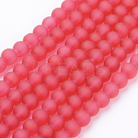 Baking Paint Transparent Glass Bead Strands GLAA-S031-4mm-40-1