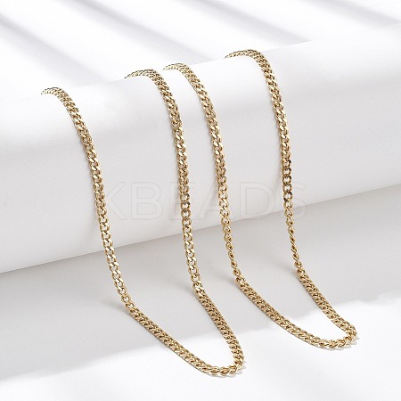3.5MM 304 Stainless Steel Curb Chain Necklaces NJEW-T016-10G-1