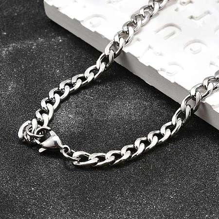 Tarnish Resistant 304 Stainless Steel Curb Chain/Twisted Chain Necklace Making STAS-A028-N122P-1