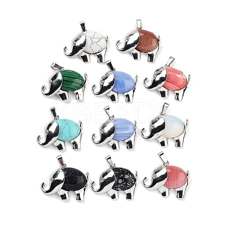 Natural & Synthetic Mixed Stone Pendants G-G112-01P-B-1