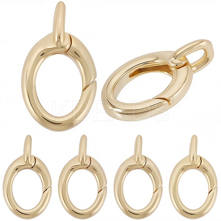 6Pcs Brass Spring Gate Rings FIND-SC0010-95-1