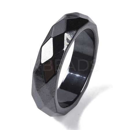 Magnetic Synthetic Hematite Finger Ring for Men Women RJEW-A047-01H-1