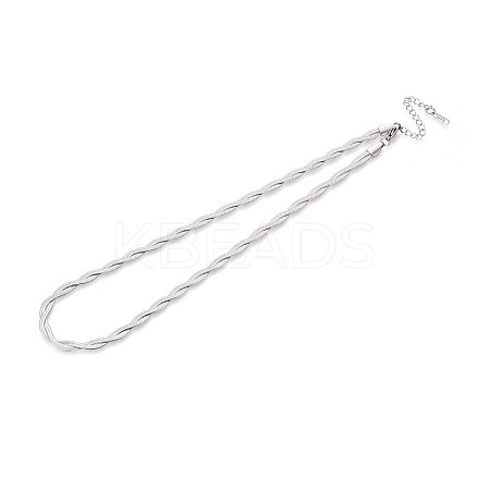 5MM 304 Stainless Steel Braided Herringbone Chain Necklaces NJEW-N058-16P-1