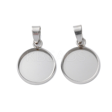 304 Stainless Steel Pendant Cabochon Settings STAS-L282-010P-05-1