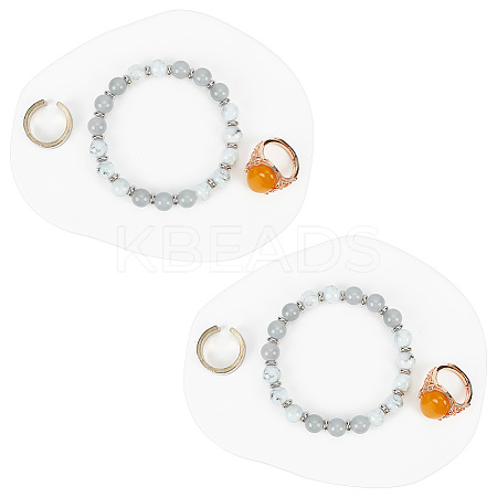 Gesso Irregular Jewelry Display Plate LS-DJEW-WH0015-97A-1