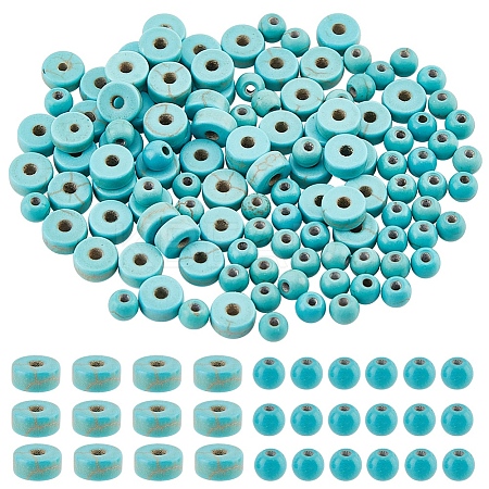  120Pcs 2 Styles Synthetic Turquoise Beads G-NB0003-94-1