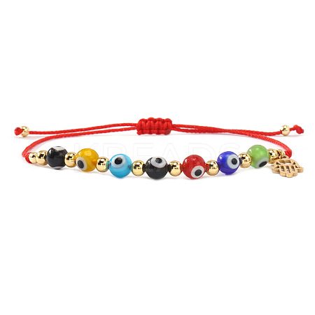 Adjustable Synthetic Fibers with Brass Beaded Red String Bracelets SH4901-1-1
