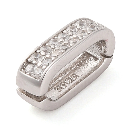 925 Sterling Silver Micro Pave Clear Cubic Zirconia Twister Clasps STER-U005-07P-1