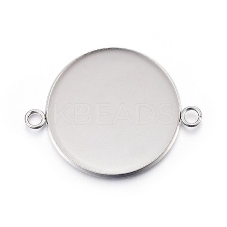 Tarnish Resistant 304 Stainless Steel Cabochon Connector Settings STAS-F191-15P-J-1