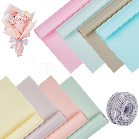 80Pcs 8 Colors Flower Gift Wrapping Paper DIY-CU0001-01-1