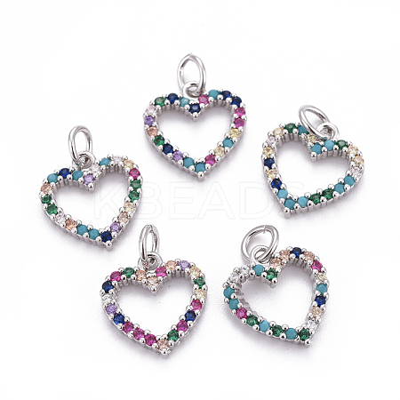 Brass Micro Pave Cubic Zirconia Charms ZIRC-L070-51P-1